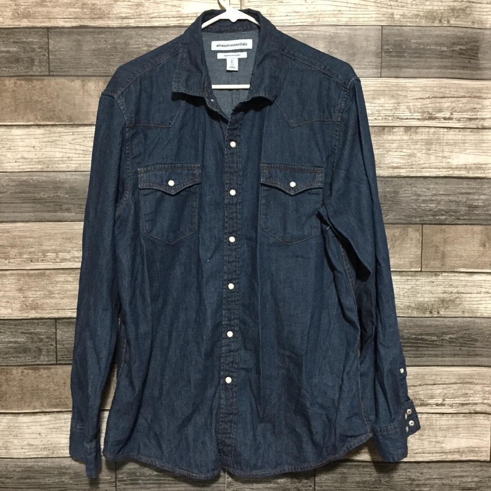 Amazon Essentials Regular Fit Pearl Snap Denim Sh… - image 5